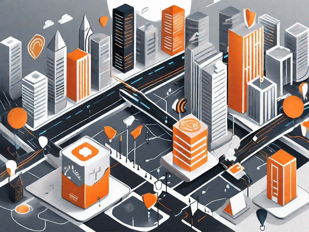 A vibrant digital cityscape